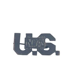 Vintage U.S. Navy Collar Insignia Pin Black Metal Military Badge